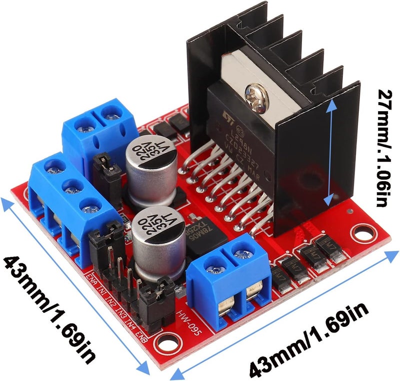 BOJACK L298N Motor DC Dual H-Bridge Motor Driver Controller Board Module Stepper for Arduino Intelligent Car Power UNO MEGA R3 Mega2560 with 4pcs - Image 2